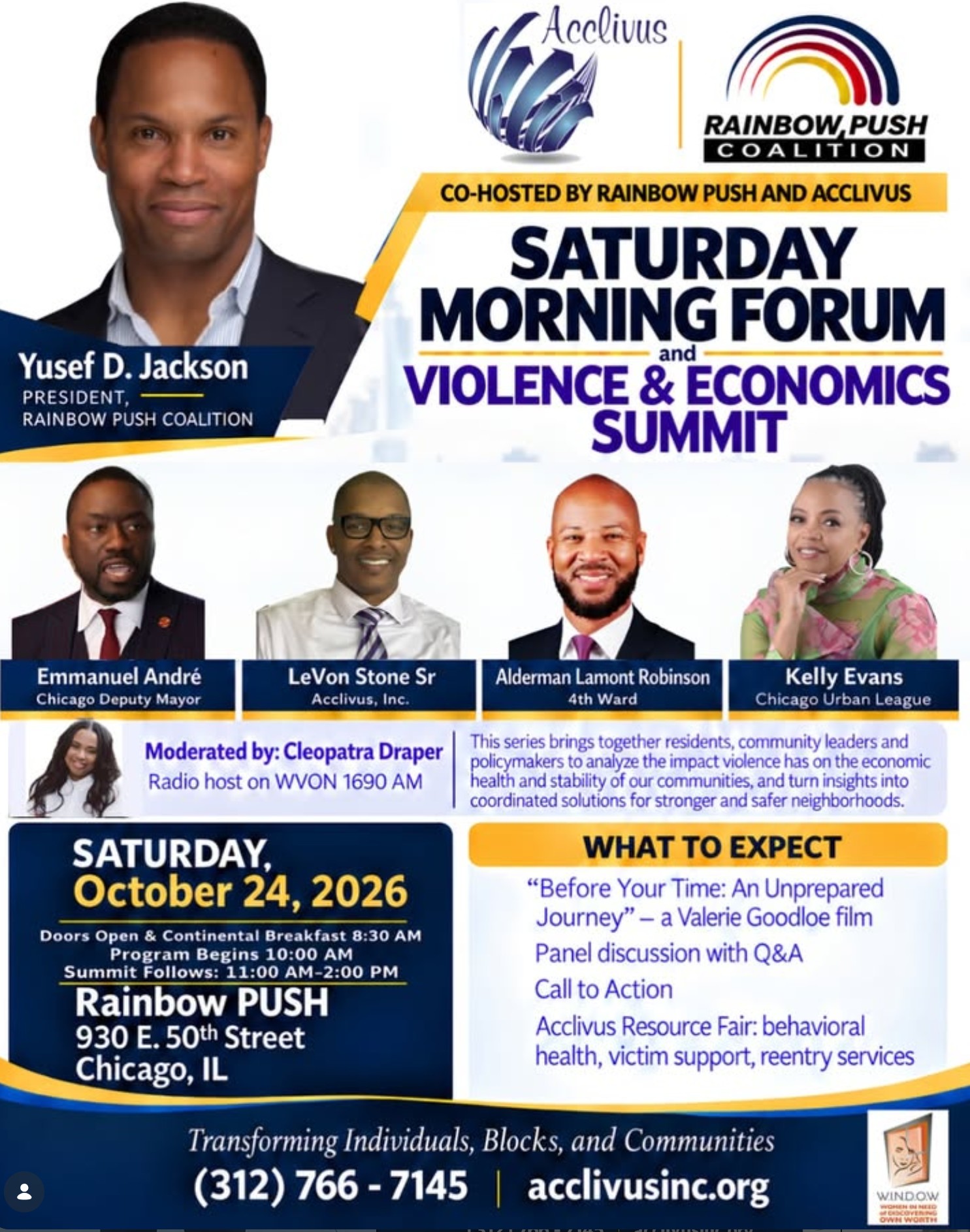 aturday Morning Forum & Violence + Economics Summit