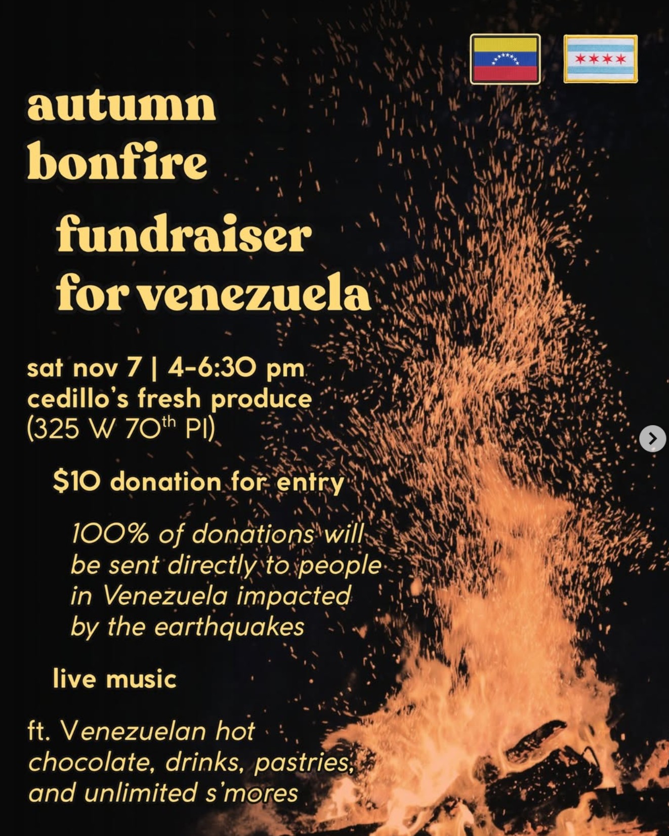 Autumn Bonfire Fundraiser for Venezuela