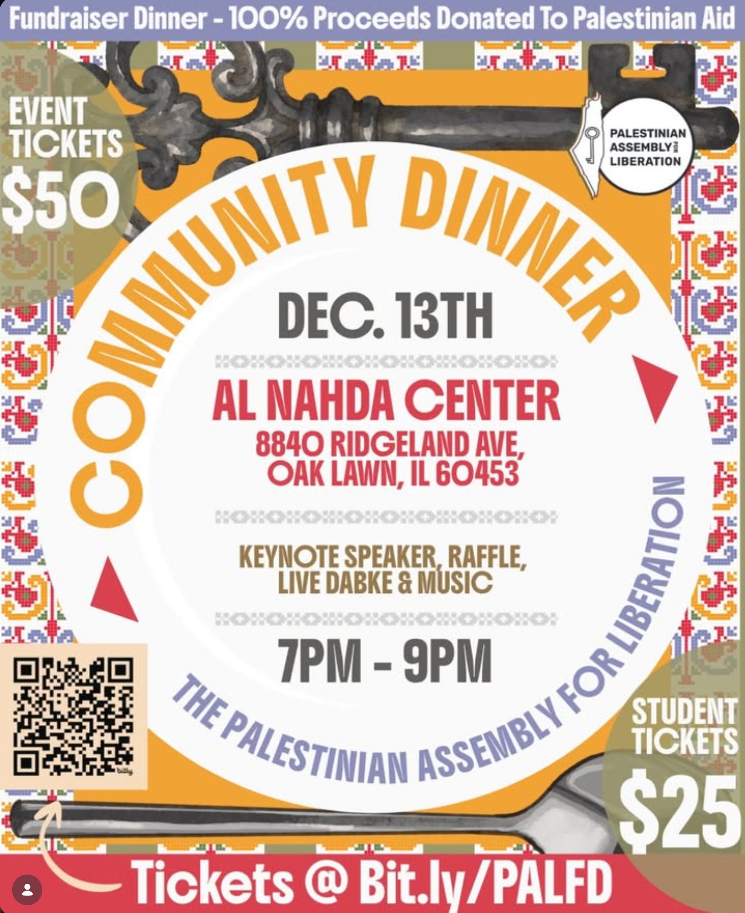 Community Dinner for Palestinian Aid