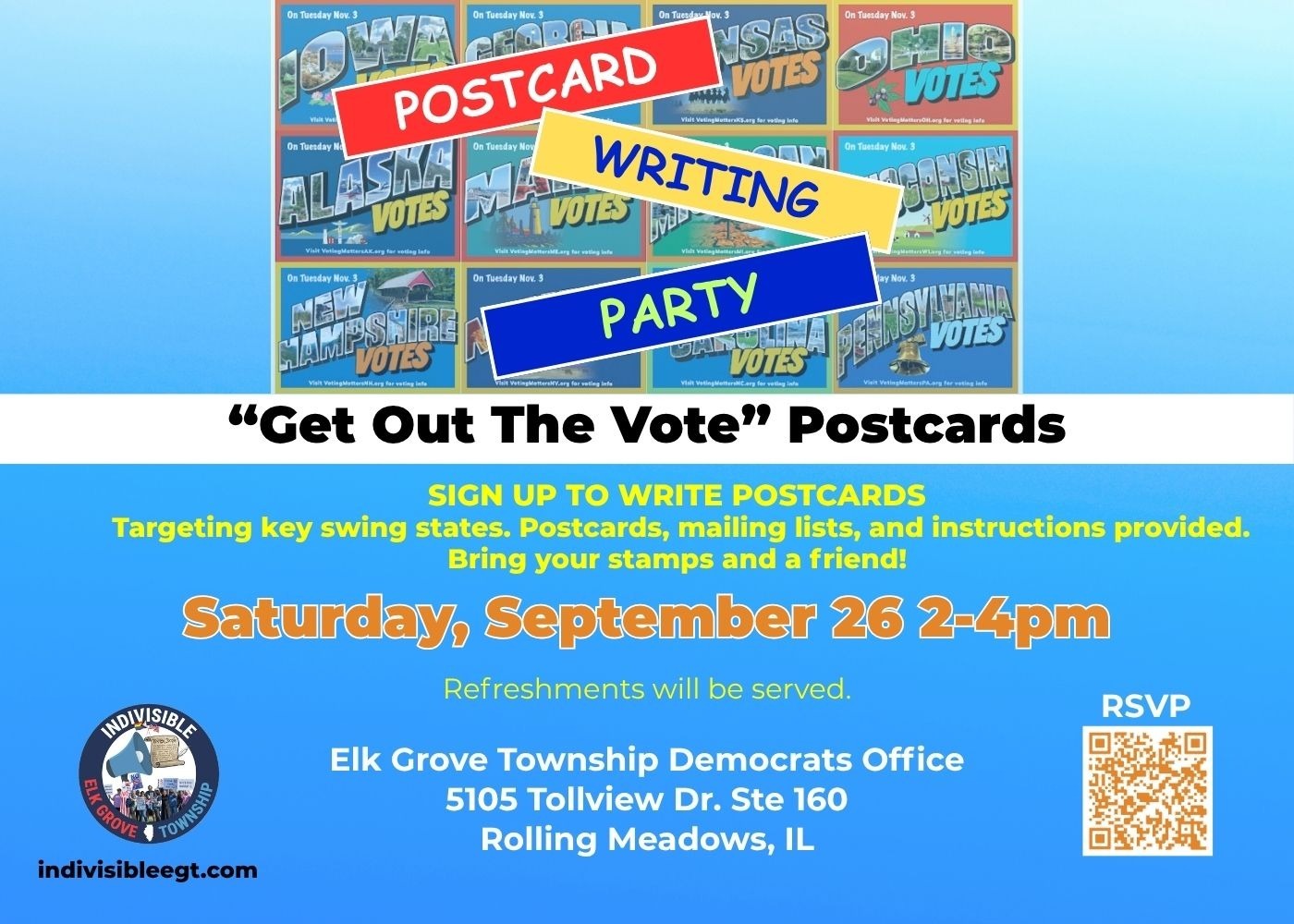 GOTV Postcard Party in Rolling Meadows