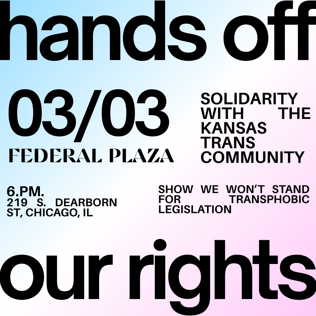 Hands OFF - Solidarity With the Kansas Trans Community