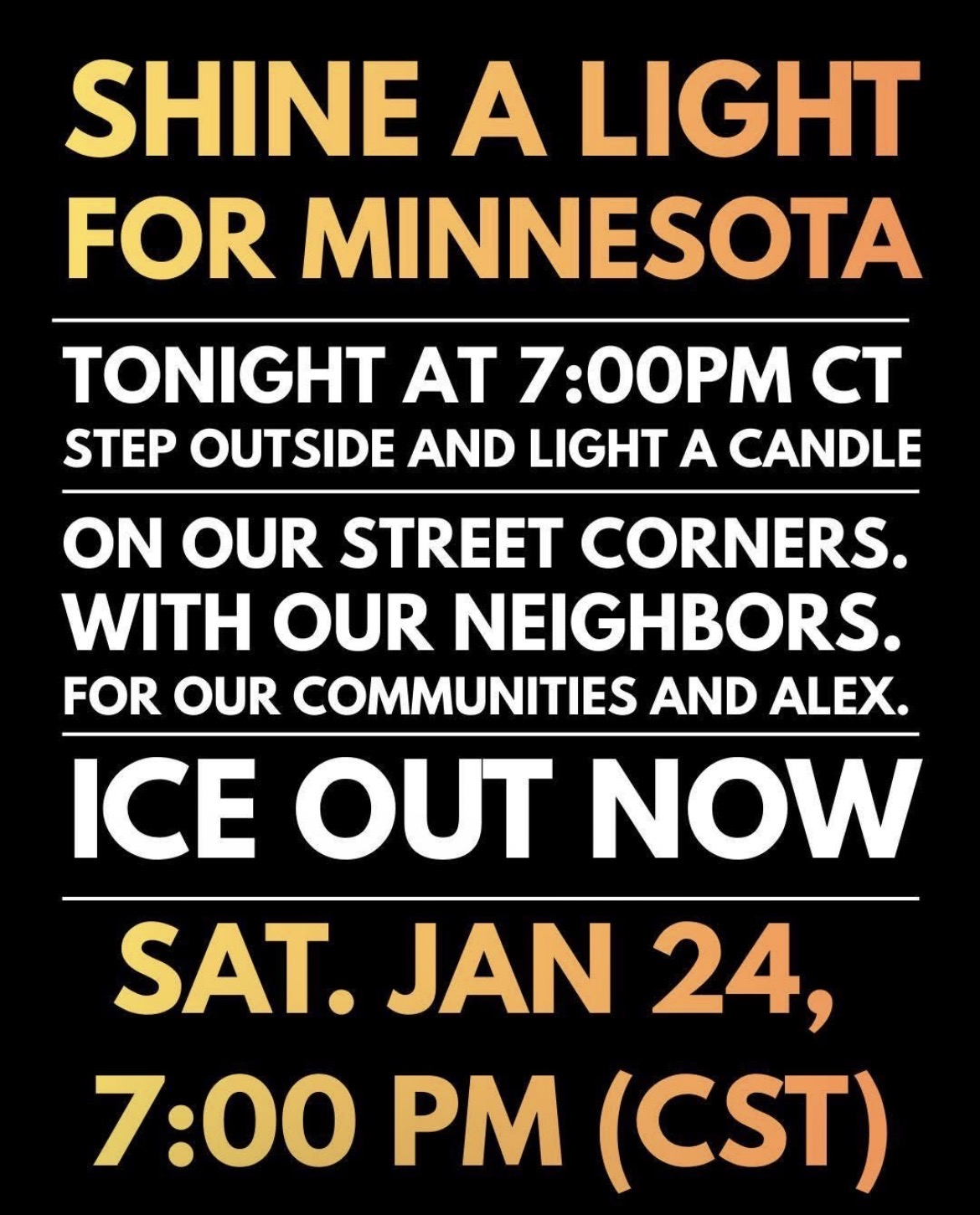 Shine a light for Minnesota