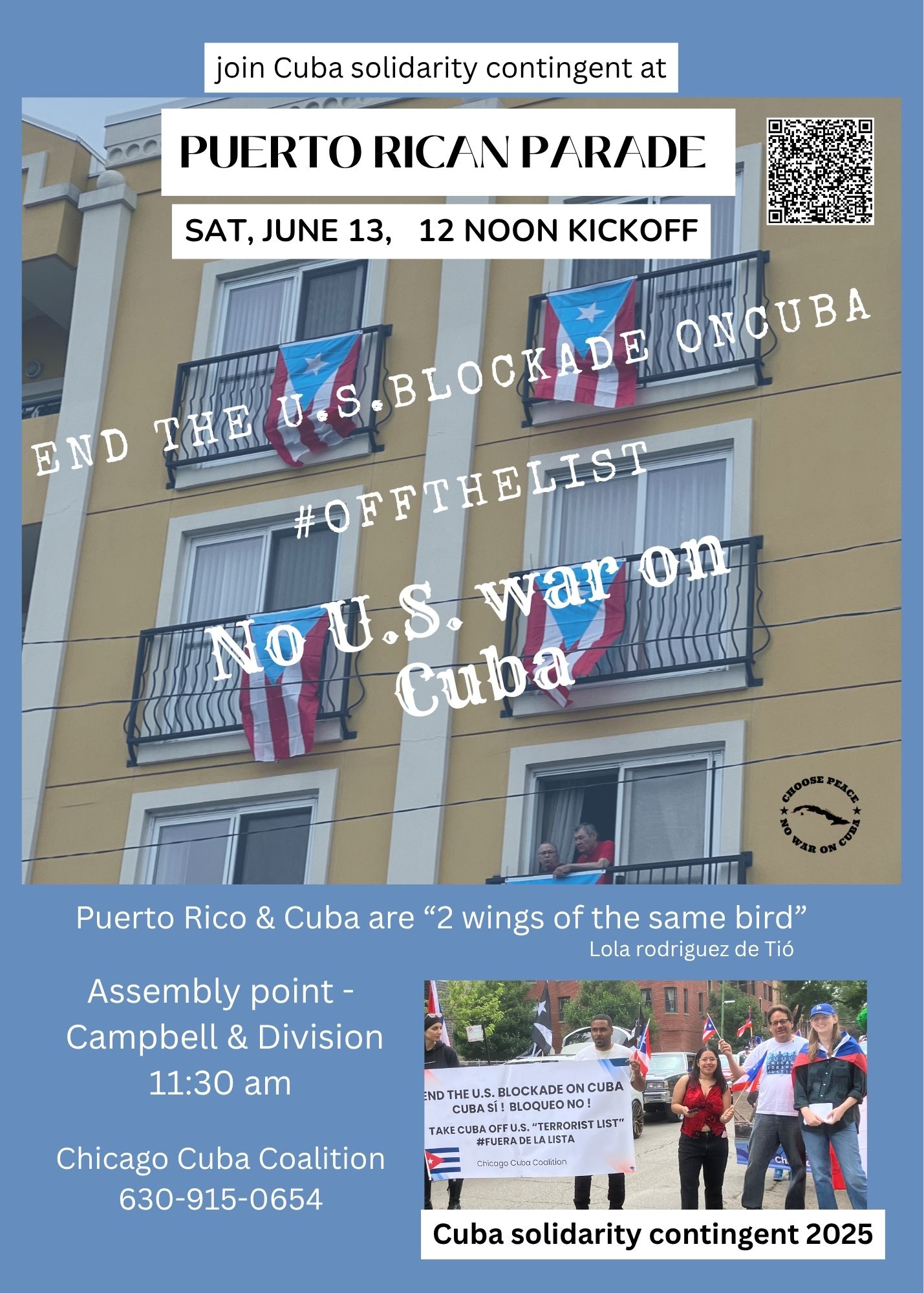 Join Cuba solidarity contingent at Puerto Rican Parade, June 13th