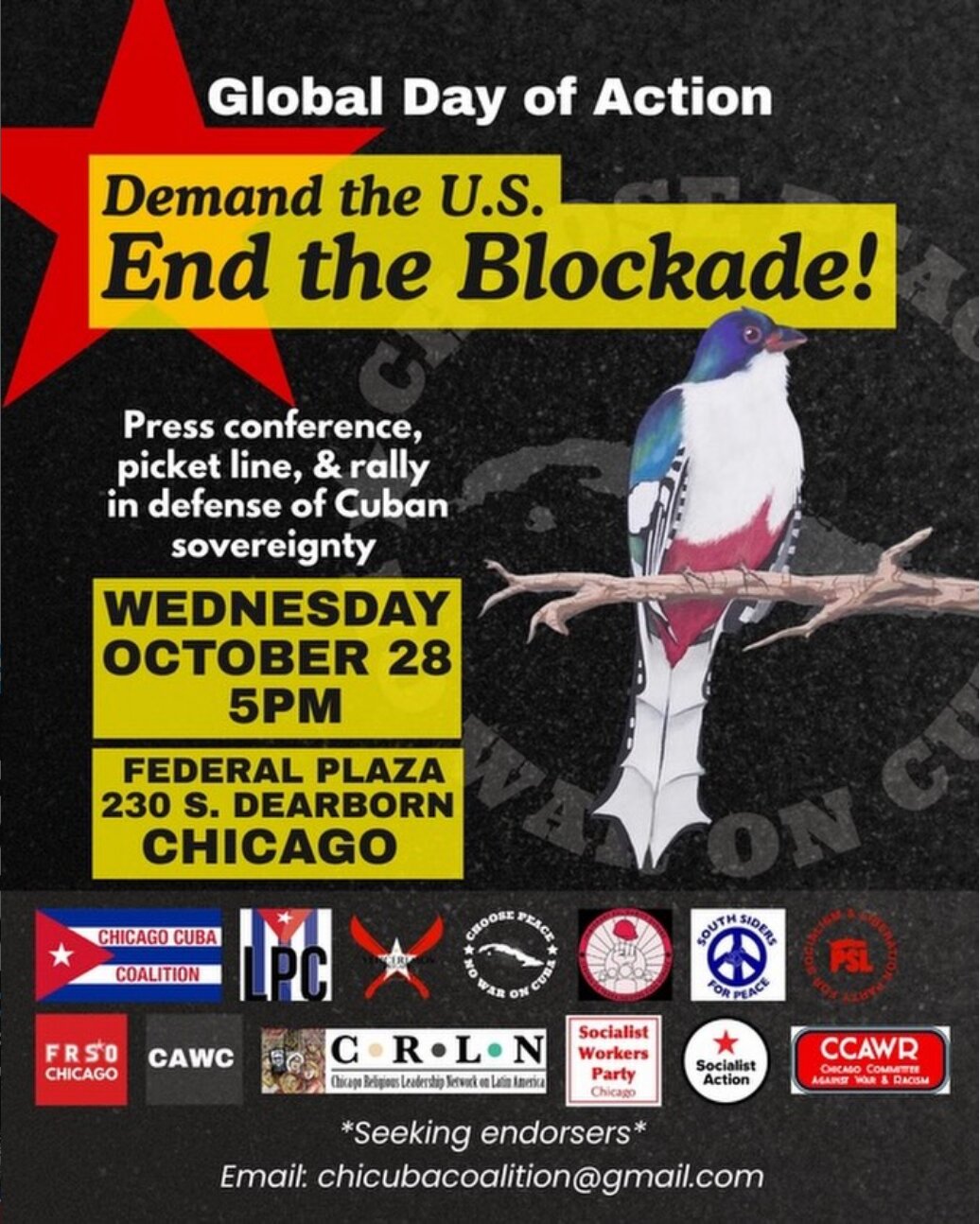 Protest to end the Cuba blockade