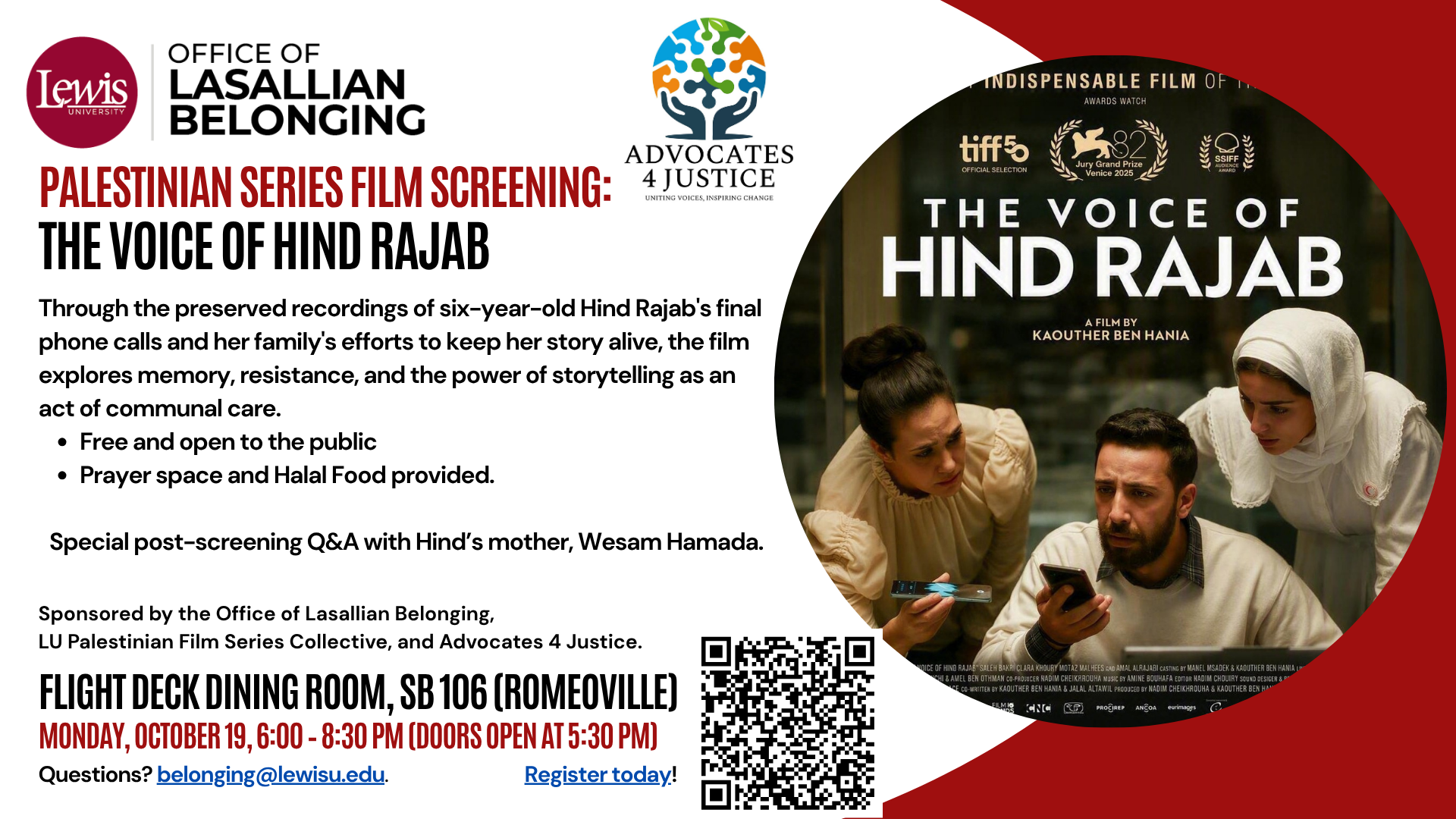 Film Screening: The Voice of Hind Rajab