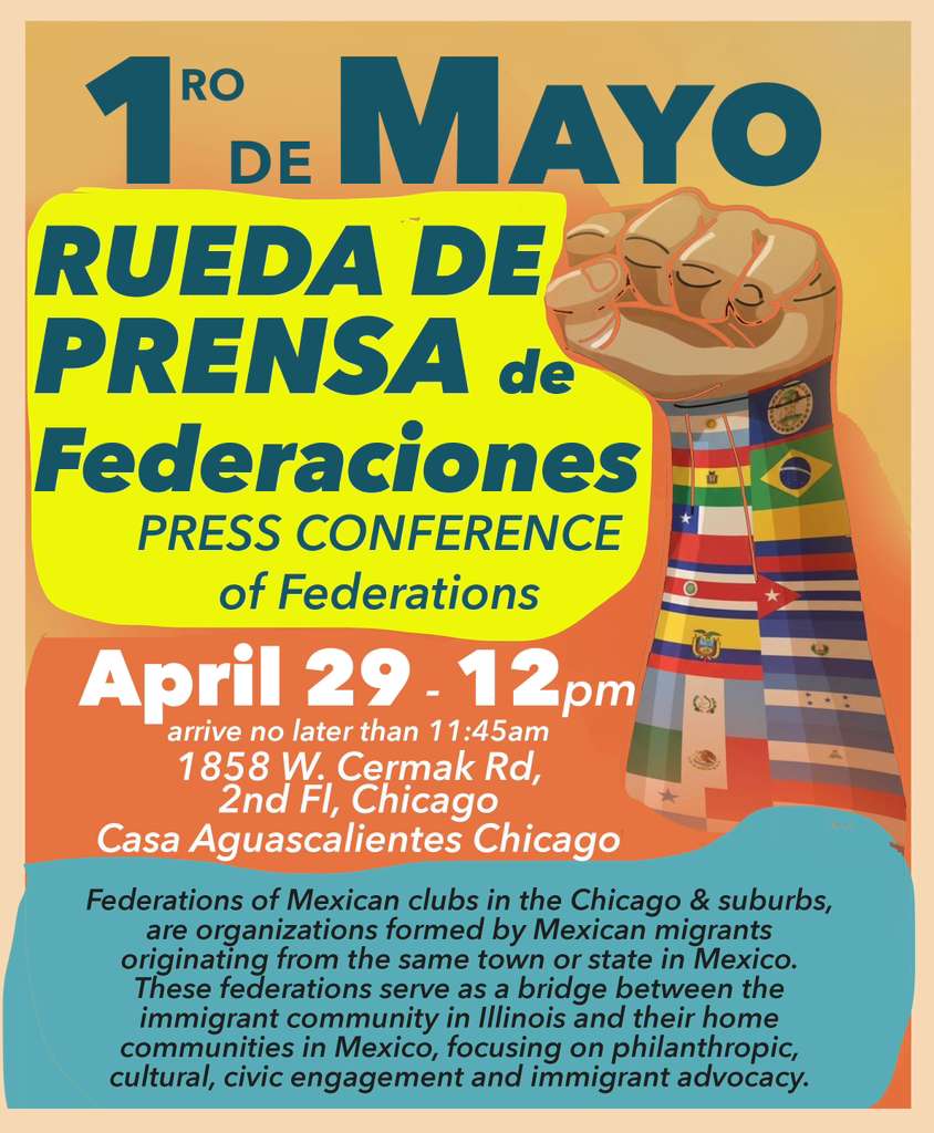 May Day Press Conference by Federations of Mexican Clubs in Chicago