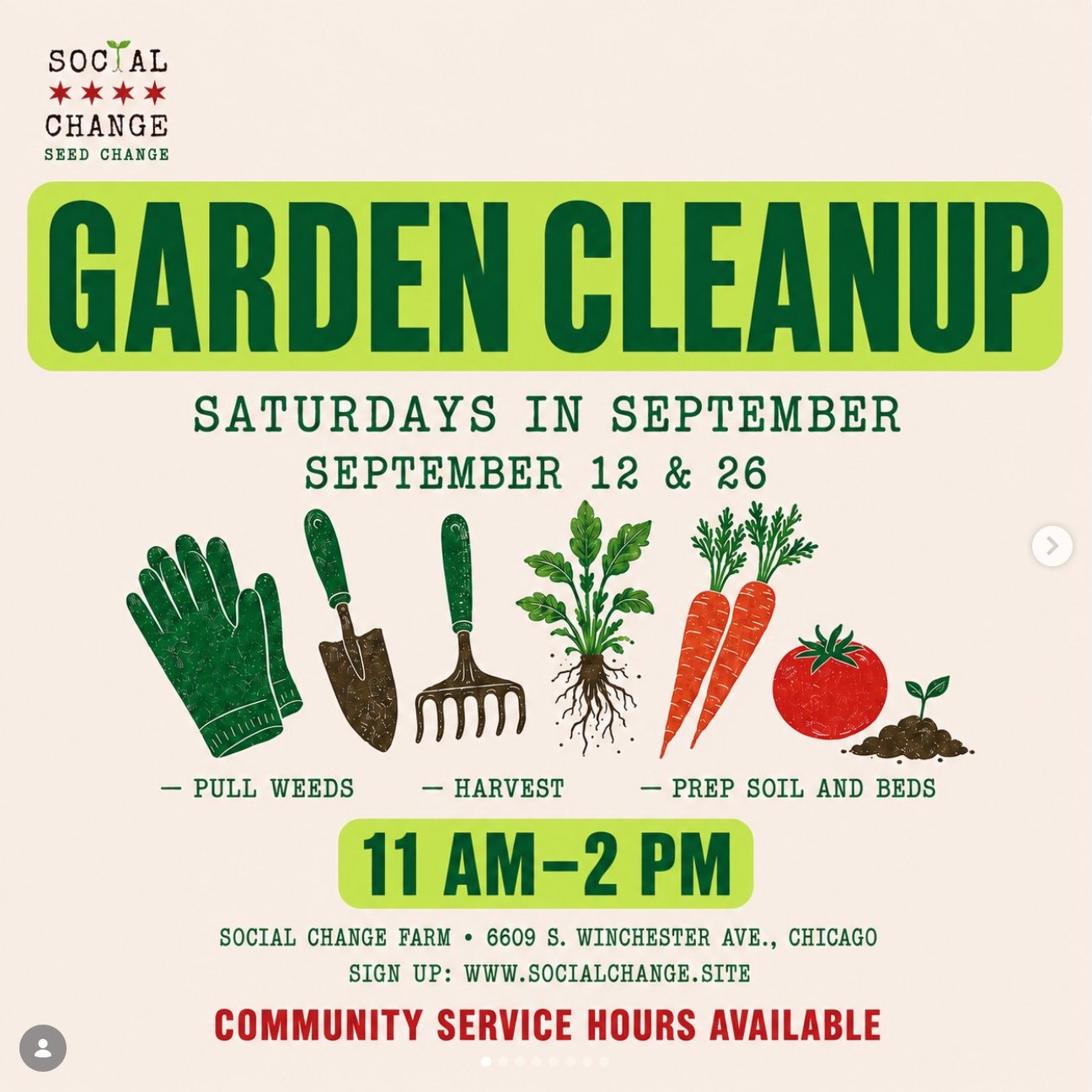 Social Change Garden Cleanup